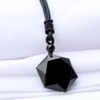 [Qicarkey] Fashion Hexagon Black Blessing Lucky Amulet Obsidian Pendant