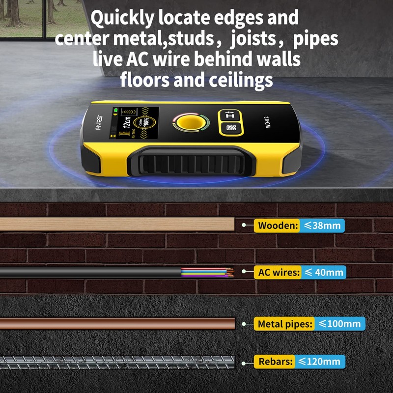 Stud Finder Wall Scanner - FNIRSI Upgraded WD-02 TFT Display