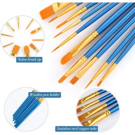YXQSED-10 Künstlerpinsel,Premium Nylon Pinsel für Aquarell, Acryl & Ölgemälde für Anfänger,2 Stück Kunststoff Paletten