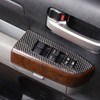 HIRUFAIT 4PCS Car Door Window Lift Switch Panel Frame Sticker