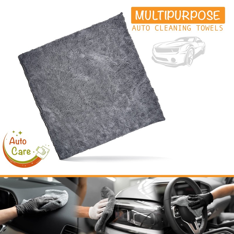 Towelogy Multipurpose Microfibre Car Cleaning Cloths Edgeless for Auto Finishing