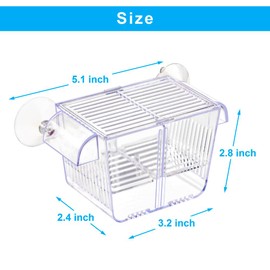DaToo Fish Breeding Box Aquarium Holding Tank Transparent Fish Isolation Box Acclimation Hatchery Incubator Breeder for Betta Shrimp Clownfish Guppy Small