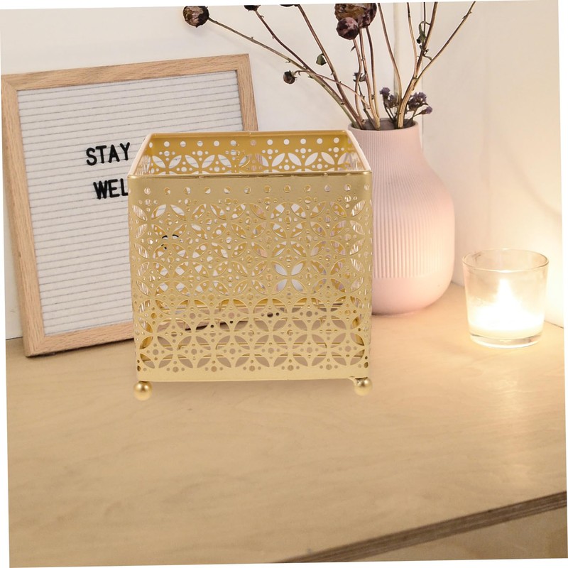 Ciieeo Elegant Metal Storage Basket Multi-Function Organizer for Makeup Cosmetics
