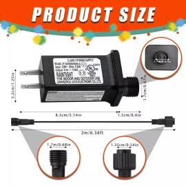 HLSC-KXAKL 12V 1A Transformer Plug for String Light Fountain Lights, Class 2 Power Supply..