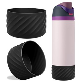2Pcs Protective Silicone Boot Bottom Base for Owala FreeSip Twist and Flip Flask 32OZ and More Other Flask Water Bottles with Bottom Diameter 3.3-3.43in