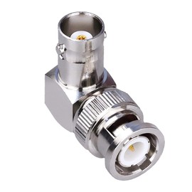CABLEPELADO BNC Angled Male to Female Adapter Easy and Secure Connection in Tight Spaces for CCTV Cameras, Audio Equipment and Signal Testing, 50Ω Right Angle RF Adapter