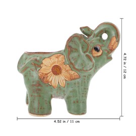 TUESMEILL Ceramic Elephant Pot with Drainage, Animal Plant Pots Cute Succulent Plant Pot for Home Decor and Office Desk Decoration