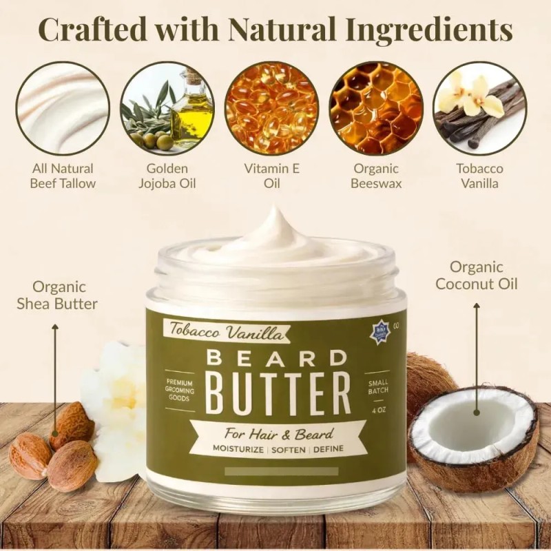 Manteca Corporal Y Para Barba Con Aroma A Tabaco Y
