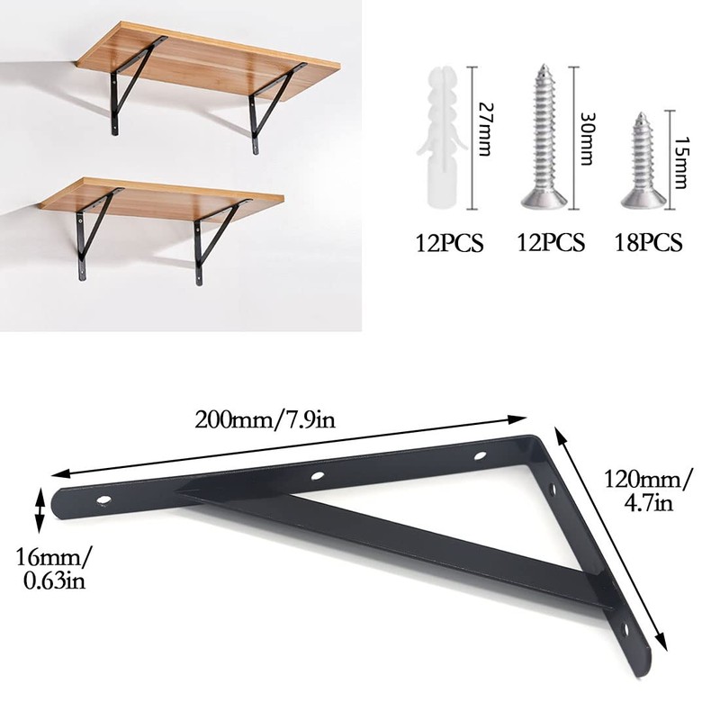 Shelf Brackets, Wall Angle Heavy Duty Brackets, 90 Degree Angle