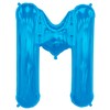 Letter M - Blue Helium Foil Balloon - 34 inch