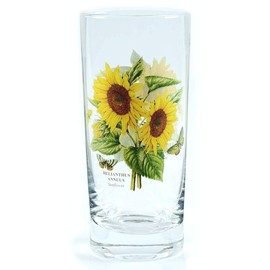 Portmeirion Botanic Garden 15oz Highball Glasses, Set of 4 - Assorted Floral Motifs, Chip-Resistant Glassware for Home Bar, Weddings, Special Occasions - Barware for Home Bartending
