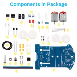 MiOYOOW Line Following Robot Car Kit, Beginners Smart Car Soldering Practice Kit STEM Educational Electronics Soldering Projects for School and Home Learning