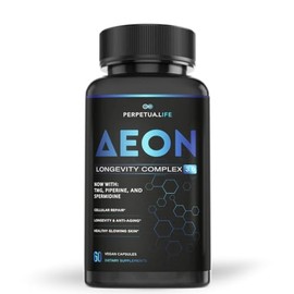 Suplemento NAD+ Complejo AEON con nicotinamida, fisetina, quercetina, resveratrol, astrágalo, colágeno, CoQ10, L-teanina y más.
