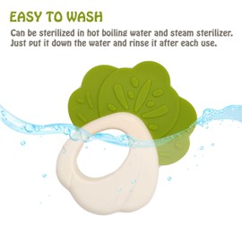 Teething Toys 3-6 Months, Teethers for Babies 3-6 6-12 Months for Teething Relief, Baby Teether Teething Toys 100% Silicone, Newborn Infant Sensory Baby Toys 0-6 Months,bebe mondo (Cauliflower)