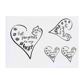 Azeeda 4 x 'Pfotenabdrücke auf meinem Herzen' Temporäre Tattoos - Wasserfest, Hautfreundlich & Ungiftig · Transfers in Verschiedenen Größen (TO00063466)