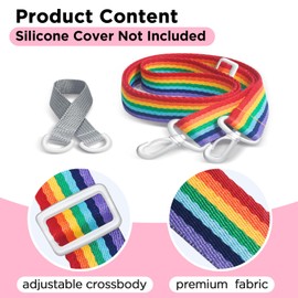 CollectHall Adjustable Shoulder Strap, Compatible with Yoto Mini Jacket, Carrying Cross-Body Strap for Adventure Jacket, Accessory for Yoto, Rainbow colors (Strap Only)