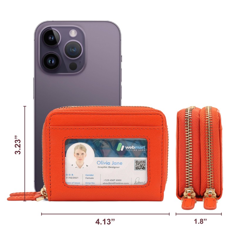 BOTANNER Genuine Leather Women's RFID Protected Wallet with 1 ID