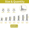 Zmbroll M3 Hex Head Bolts 490Pcs Metric Heavy Duty Hex