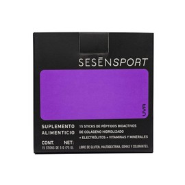 SESN Electrolitos  Colágeno Uva  15 Sticks x 5g  Sodio Potasio Magnesio  Vitaminas B5 B6 C  Hidratación y Rendimiento                                 