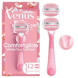 Gillette Venus ComfortGlide - Maquinilla de afeitar para mujer, barras de gel perfumadas de té blanco, incluye 1 mango de afeitar reutilizable + 2 rep