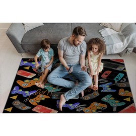 Video Game Rugs Carpets Gameing for Kids Teen Boy Room Bedroom, Colorful Gaming Floor Mats Area Rug for Living Room Gaming Chair Mat Hardwood, 59"*39" Area Rugs Carpet for Gamer Boys