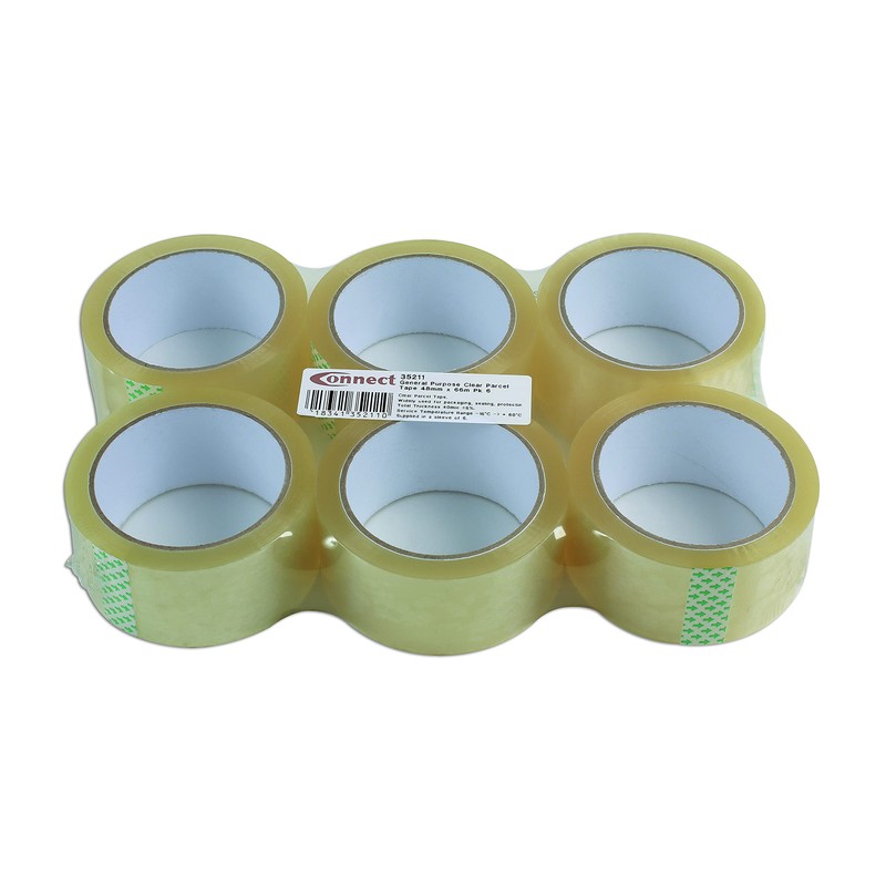 Connect Workshop Consumables 35211 48mm x 66m Parcel Tape -