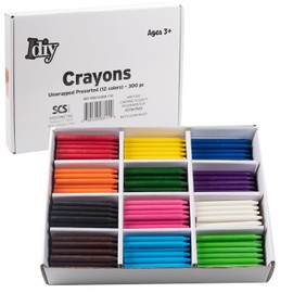 IDIY - Crayones de cera a granel sin envolver (preclasificados 300 quilates, 25 de cada uno de los 12 colores) – Sin papel, probado en seguridad ASTM, para niños, profesores, aulas de arte, suministros de regreso a la escuela y proyectos – Classpack