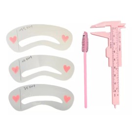 Xiaoya Kit Para Diseño De Cejas Plantillas + Medidor + Cepillo