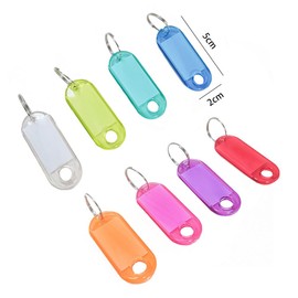 WANJICHENRUI Plastic Tags Keychains Name Tags Name Tags Key Hangers, 6 Each of 8 Colors, Set of 48