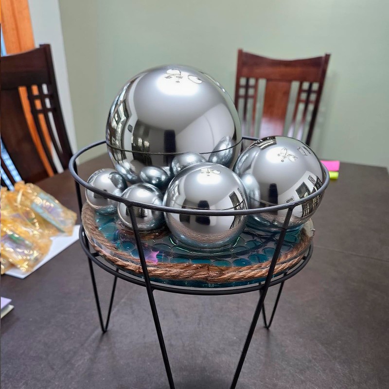 Nerien Gazing Ball, Stainless Steel Garden Mirror Globe, Polished Ornament