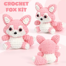Crochet Kit for Beginners: Fox, Starter Crochet Kit for Adults Teens, All You Need in, Step-by-Step Video Tutorials, Instructions