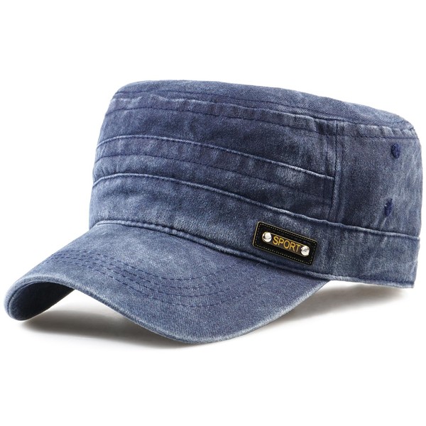 MESU Unisex Washed Cotton Military Hats Cadet Army Caps Vintage