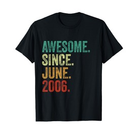 19 Years Old Awesome Since June 2006 19th Birthday T-Shirt