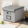 Huolewa Upgraded Portable File Organizer Box with Lid, Collapsible Linen
