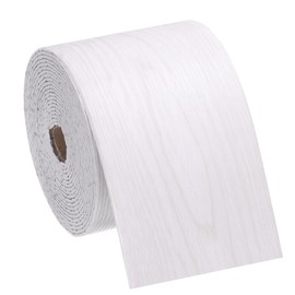 uxcell Peel and Stick Waterproof Wall Border, 4" x 197" White Wood Grain Removable Wallpaper Border Sticker Trim Wall Edging Lines for Wall Corner Table Furniture Mirror Frame