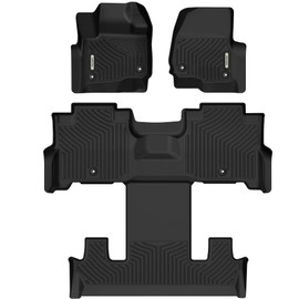 OEDRO Floor Mats 3 Row Liner Set Compatible with 2018-2024 Ford Expedition with 2nd Row Bucket Seats, Includes 1st and 2nd 3rd Row Full Set Liners