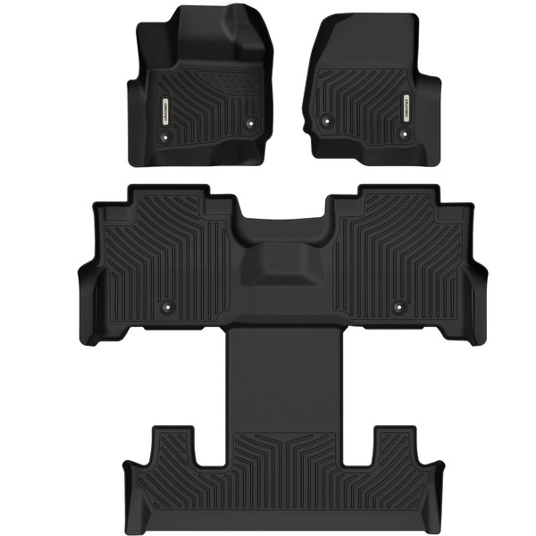 OEDRO Floor Mats 3 Row Liner Set Compatible with 2018-2024