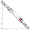 Sterling Silver Rhodium-plated Medical ID Anchor Link Bracelet