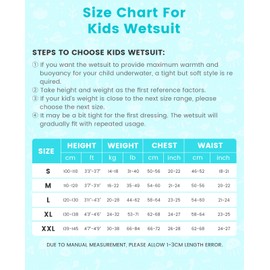 Gogokids Children's Wetsuits, Thermal Swimsuits, Girls' Rash Guard One-Piece Swimwear, 2.5 mm Neoprene Diving Suit, Snorkel Suit, UV Protection 50+
