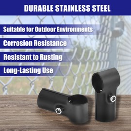 QUARKZMAN Pipe Connector, Joint Pipe Clamps, 180 Degrees, 2-Way, Set of 10, Stainless Steel Corner Connection, End Rail Clamp for Pipe with Diameter 1 Inch (25 mm), Black