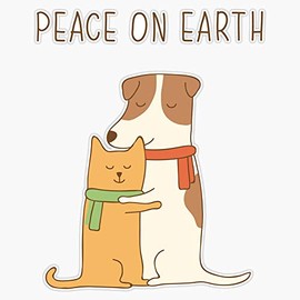 Leyland Designs Peace On Earth Sticker Outdoor Rated Vinyl Sticker Decal for Windows, Bumpers, Laptops or Crafts 5"