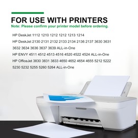 PRINPUSE 63XL Black Ink Cartridges for HP 63 63XL Ink Cartridge for OfficeJet 3830 4650 4655 5255 5258 5200 Envy 4520 4512 DeskJet 2130 2132 3630 Printer,2 Pack