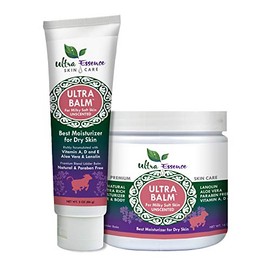 Ultra Balm Daily Moisturizer For Dry Itchy Skin, Psoriasis and Eczema Relief That Contains Lanolin, Vitamins A, D & E, Aloe Vera, To Moisturize Face, Body, Dry Hands & Cracked Heels (Unscented)