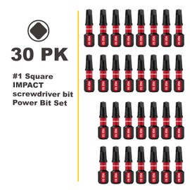 GEINXURN Impact Tough #2 Square 2 in. Insert Driver Bits,30Pack Magnetic SQ2 Screwdriver Bits Set 1”Long Power Bits,Bulk