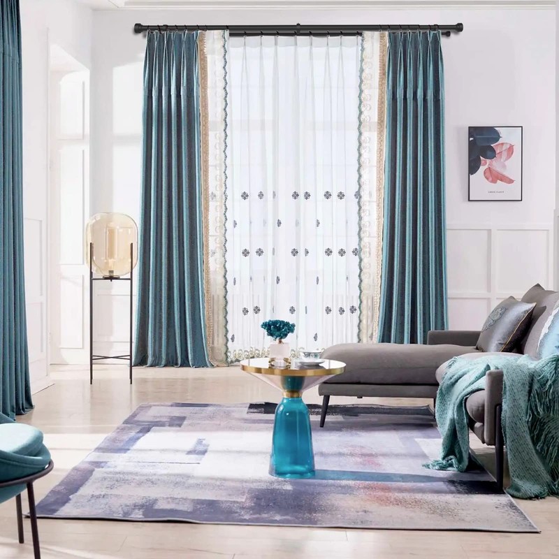 Heavy Duty Double Curtain Rods with Cylindrical Cap Finials -
