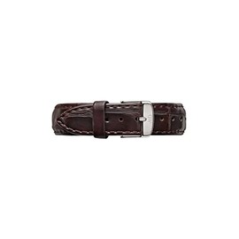 Daniel Wellington York Silver Women's Brown Leather Buckle Watch Strap with Pin of 18cm 0810DW