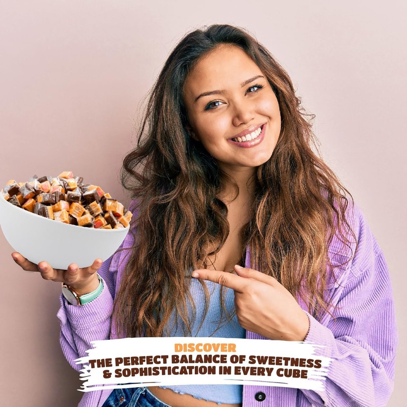 Caramel Cubes - Assorted Flavors Soft Filled Candy, Individually Wrapped,