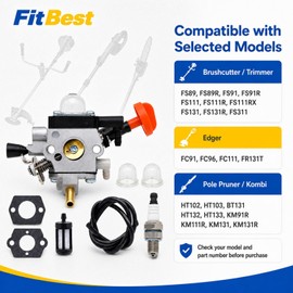 FitBest 4180-120-0615 Carburetor kit for Stihl FS91 FS91R Trimmer