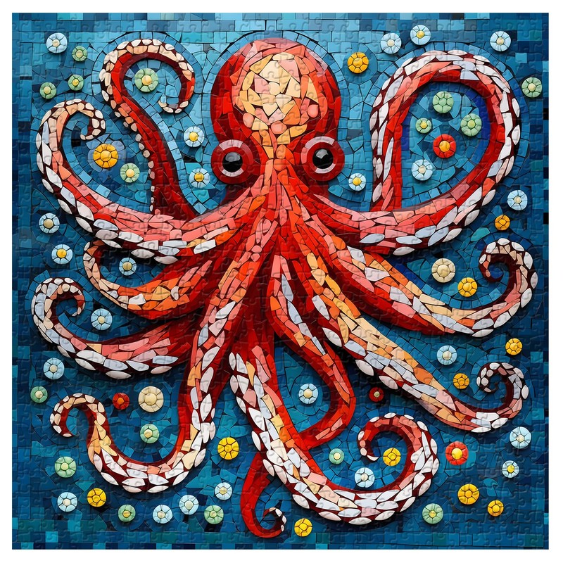 Mosaic Octopus Puzzles for Adults 1000 Pieces, Ocean Octopus Animals
