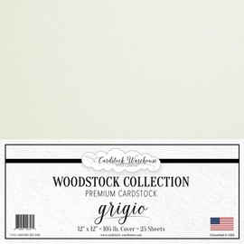 Cardstock Warehouse Woodstock Grigio Gray Premium Cardstock Paper - 12 x 12" - 105 Lb. / 285 Gsm - 25 Sheets